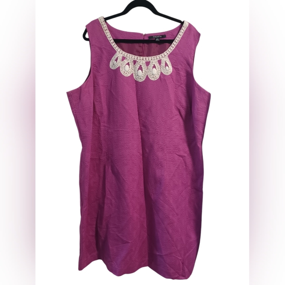 Chadwicks Pink Sheath Dress with Bib Collar